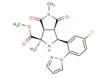 methyl (1R*,3S*,3aR*,6aS*)-3-[5-fluoro-2-(1H-pyrazol-1-yl)phenyl]-1,5-dimethyl-4,6-dioxooctahydropyrrolo[3,4-c]pyrrole-1-carboxylate