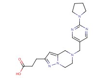 3-(5-{[2-(1-pyrrolidinyl)-5-pyrimidinyl]methyl}-4,5,6,7-tetrahydropyrazolo[1,5-a]pyrazin-2-yl)propanoic acid