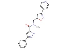 N-methyl-3-phenyl-N-{[3-(4-pyridinyl)-5-isoxazolyl]methyl}-1H-pyrazole-5-carboxamide