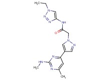 N-(1-ethyl-1H-1,2,3-triazol-4-yl)-2-{4-[6-methyl-2-(methylamino)-4-pyrimidinyl]-1H-pyrazol-1-yl}acetamide trifluoroacetate