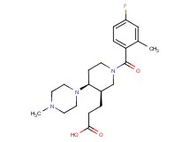 3-[(3R*,4S*)-1-(4-fluoro-2-methylbenzoyl)-4-(4-methylpiperazin-1-yl)piperidin-3-yl]propanoic acid