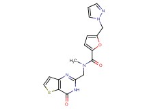 N-methyl-N-[(4-oxo-3,4-dihydrothieno[3,2-d]pyrimidin-2-yl)methyl]-5-(1H-pyrazol-1-ylmethyl)-2-furamide