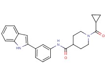 1-(cyclopropylcarbonyl)-N-[3-(1H-indol-2-yl)phenyl]piperidine-4-carboxamide