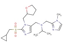 N-{[2-[(cyclopropylmethyl)sulfonyl]-1-(tetrahydro-2-furanylmethyl)-1H-imidazol-5-yl]methyl}-N-[(1-methyl-1H-imidazol-2-yl)methyl]-2-propanamine