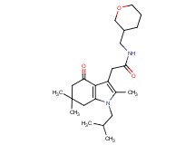 2-(1-isobutyl-2,6,6-trimethyl-4-oxo-4,5,6,7-tetrahydro-1H-indol-3-yl)-N-(tetrahydro-2H-pyran-3-ylmethyl)acetamide