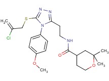 N-{2-[5-[(2-chloro-2-propen-1-yl)thio]-4-(4-methoxyphenyl)-4H-1,2,4-triazol-3-yl]ethyl}-2,2-dimethyltetrahydro-2H-pyran-4-carboxamide