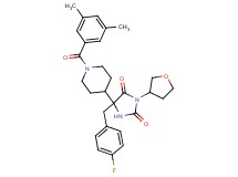 5-[1-(3,5-dimethylbenzoyl)-4-piperidinyl]-5-(4-fluorobenzyl)-3-(tetrahydro-3-furanyl)-2,4-imidazolidinedione