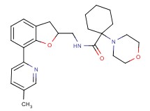 N-{[7-(5-methyl-2-pyridinyl)-2,3-dihydro-1-benzofuran-2-yl]methyl}-1-(4-morpholinyl)cyclohexanecarboxamide