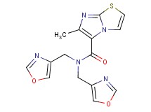 6-methyl-N,N-bis(1,3-oxazol-4-ylmethyl)imidazo[2,1-b][1,3]thiazole-5-carboxamide