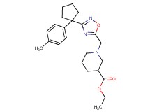 ethyl 1-({3-[1-(4-methylphenyl)cyclopentyl]-1,2,4-oxadiazol-5-yl}methyl)-3-piperidinecarboxylate