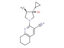 2-[(3R*,4R*)-3-cyclopropyl-3-hydroxy-4-methyl-1-pyrrolidinyl]-5,6,7,8-tetrahydro-3-quinolinecarbonitrile