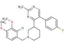 4-[1-(2-chloro-3,4-dimethoxybenzyl)-3-piperidinyl]-5-(4-fluorophenyl)-2-methylpyrimidine
