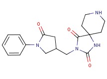 3-[(5-oxo-1-phenyl-3-pyrrolidinyl)methyl]-1,3,8-triazaspiro[4.5]decane-2,4-dione