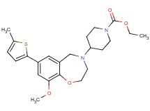 ethyl 4-[9-methoxy-7-(5-methyl-2-thienyl)-2,3-dihydro-1,4-benzoxazepin-4(5H)-yl]-1-piperidinecarboxylate