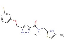 5-[(3-fluorophenoxy)methyl]-N-methyl-N-[(4-methyl-1,3-thiazol-2-yl)methyl]-1H-pyrazole-3-carboxamide