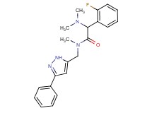 2-(dimethylamino)-2-(2-fluorophenyl)-N-methyl-N-[(3-phenyl-1H-pyrazol-5-yl)methyl]acetamide