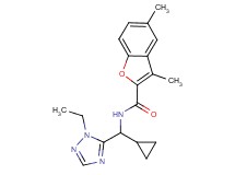 N-[cyclopropyl(1-ethyl-1H-1,2,4-triazol-5-yl)methyl]-3,5-dimethyl-1-benzofuran-2-carboxamide