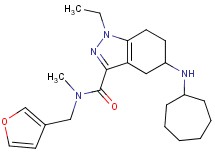 5-(cycloheptylamino)-1-ethyl-N-(3-furylmethyl)-N-methyl-4,5,6,7-tetrahydro-1H-indazole-3-carboxamide