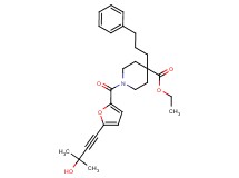 ethyl 1-[5-(3-hydroxy-3-methyl-1-butyn-1-yl)-2-furoyl]-4-(3-phenylpropyl)-4-piperidinecarboxylate