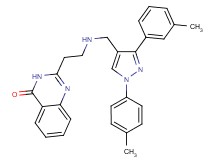 2-[2-({[3-(3-methylphenyl)-1-(4-methylphenyl)-1H-pyrazol-4-yl]methyl}amino)ethyl]-4(3H)-quinazolinone