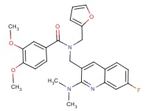 N-{[2-(dimethylamino)-7-fluoro-3-quinolinyl]methyl}-N-(2-furylmethyl)-3,4-dimethoxybenzamide