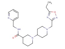 1'-[(5-ethyl-1,2,4-oxadiazol-3-yl)methyl]-N-(pyridin-2-ylmethyl)-1,4'-bipiperidine-3-carboxamide