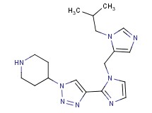 4-(4-{1-[(1-isobutyl-1H-imidazol-5-yl)methyl]-1H-imidazol-2-yl}-1H-1,2,3-triazol-1-yl)piperidine dihydrochloride