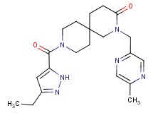 9-[(3-ethyl-1H-pyrazol-5-yl)carbonyl]-2-[(5-methylpyrazin-2-yl)methyl]-2,9-diazaspiro[5.5]undecan-3-one