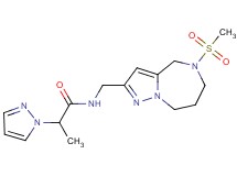 N-{[5-(methylsulfonyl)-5,6,7,8-tetrahydro-4H-pyrazolo[1,5-a][1,4]diazepin-2-yl]methyl}-2-(1H-pyrazol-1-yl)propanamide