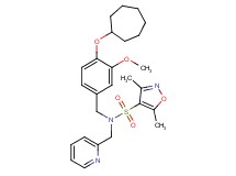 N-[4-(cycloheptyloxy)-3-methoxybenzyl]-3,5-dimethyl-N-(2-pyridinylmethyl)-4-isoxazolesulfonamide