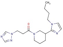 3-(1-butyl-1H-imidazol-2-yl)-1-[3-(1H-1,2,4-triazol-1-yl)propanoyl]piperidine