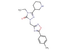 4-ethyl-2-{[5-(4-methylphenyl)-1,2,4-oxadiazol-3-yl]methyl}-5-(3-piperidinyl)-2,4-dihydro-3H-1,2,4-triazol-3-one hydrochloride