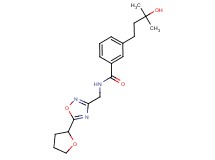 3-(3-hydroxy-3-methylbutyl)-N-{[5-(tetrahydro-2-furanyl)-1,2,4-oxadiazol-3-yl]methyl}benzamide