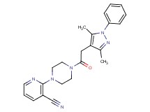 2-{4-[(3,5-dimethyl-1-phenyl-1H-pyrazol-4-yl)acetyl]-1-piperazinyl}nicotinonitrile