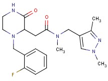 N-[(1,3-dimethyl-1H-pyrazol-4-yl)methyl]-2-[1-(2-fluorobenzyl)-3-oxo-2-piperazinyl]-N-methylacetamide