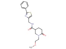 1-(2-methoxyethyl)-6-oxo-N-[(2-phenyl-1,3-thiazol-4-yl)methyl]-3-piperidinecarboxamide
