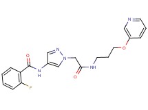 2-fluoro-N-[1-(2-oxo-2-{[3-(3-pyridinyloxy)propyl]amino}ethyl)-1H-pyrazol-4-yl]benzamide
