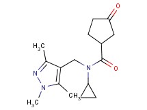 N-cyclopropyl-3-oxo-N-[(1,3,5-trimethyl-1H-pyrazol-4-yl)methyl]cyclopentanecarboxamide