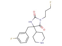 5-(3-fluorobenzyl)-3-(3-fluoropropyl)-5-(4-piperidinyl)-2,4-imidazolidinedione hydrochloride