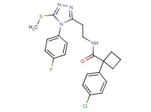 1-(4-chlorophenyl)-N-{2-[4-(4-fluorophenyl)-5-(methylthio)-4H-1,2,4-triazol-3-yl]ethyl}cyclobutanecarboxamide