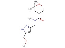 N-{[5-(methoxymethyl)-1H-pyrazol-3-yl]methyl}-N,2,2-trimethyltetrahydro-2H-pyran-4-carboxamide