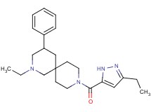 2-ethyl-9-[(3-ethyl-1H-pyrazol-5-yl)carbonyl]-4-phenyl-2,9-diazaspiro[5.5]undecane