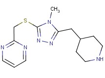 2-({[4-methyl-5-(piperidin-4-ylmethyl)-4H-1,2,4-triazol-3-yl]thio}methyl)pyrimidine