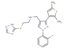 N-{[3-(2,5-dimethyl-3-thienyl)-1-(2-fluorophenyl)-1H-pyrazol-4-yl]methyl}-2-(1H-1,2,4-triazol-5-ylthio)ethanamine