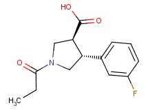 (3S*,4R*)-4-(3-fluorophenyl)-1-propionylpyrrolidine-3-carboxylic acid