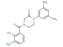 1-(3,5-dimethylphenyl)-4-(2-hydroxy-3-methylbenzoyl)-2-piperazinone
