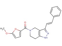 5-(5-methoxy-2-furoyl)-3-[(E)-2-phenylvinyl]-4,5,6,7-tetrahydro-1H-pyrazolo[4,3-c]pyridine