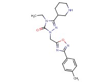 4-ethyl-2-{[3-(4-methylphenyl)-1,2,4-oxadiazol-5-yl]methyl}-5-(3-piperidinyl)-2,4-dihydro-3H-1,2,4-triazol-3-one hydrochloride