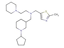 N-[(1-cyclopentyl-3-piperidinyl)methyl]-N-[(2-methyl-1,3-thiazol-5-yl)methyl]-2-(1-piperidinyl)ethanamine