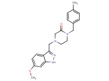 4-[(6-methoxy-1H-indazol-3-yl)methyl]-1-(4-methylbenzyl)-2-piperazinone